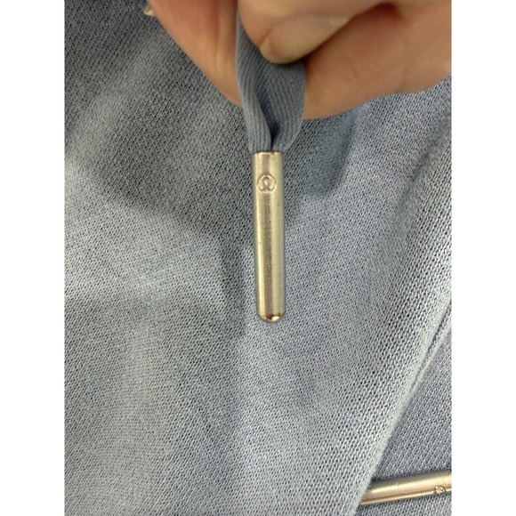 Lululemon Sweatpants Womens 8 Blue Fleece Wide Leg Drawstring Lounge Gym - Picture 5 of 9